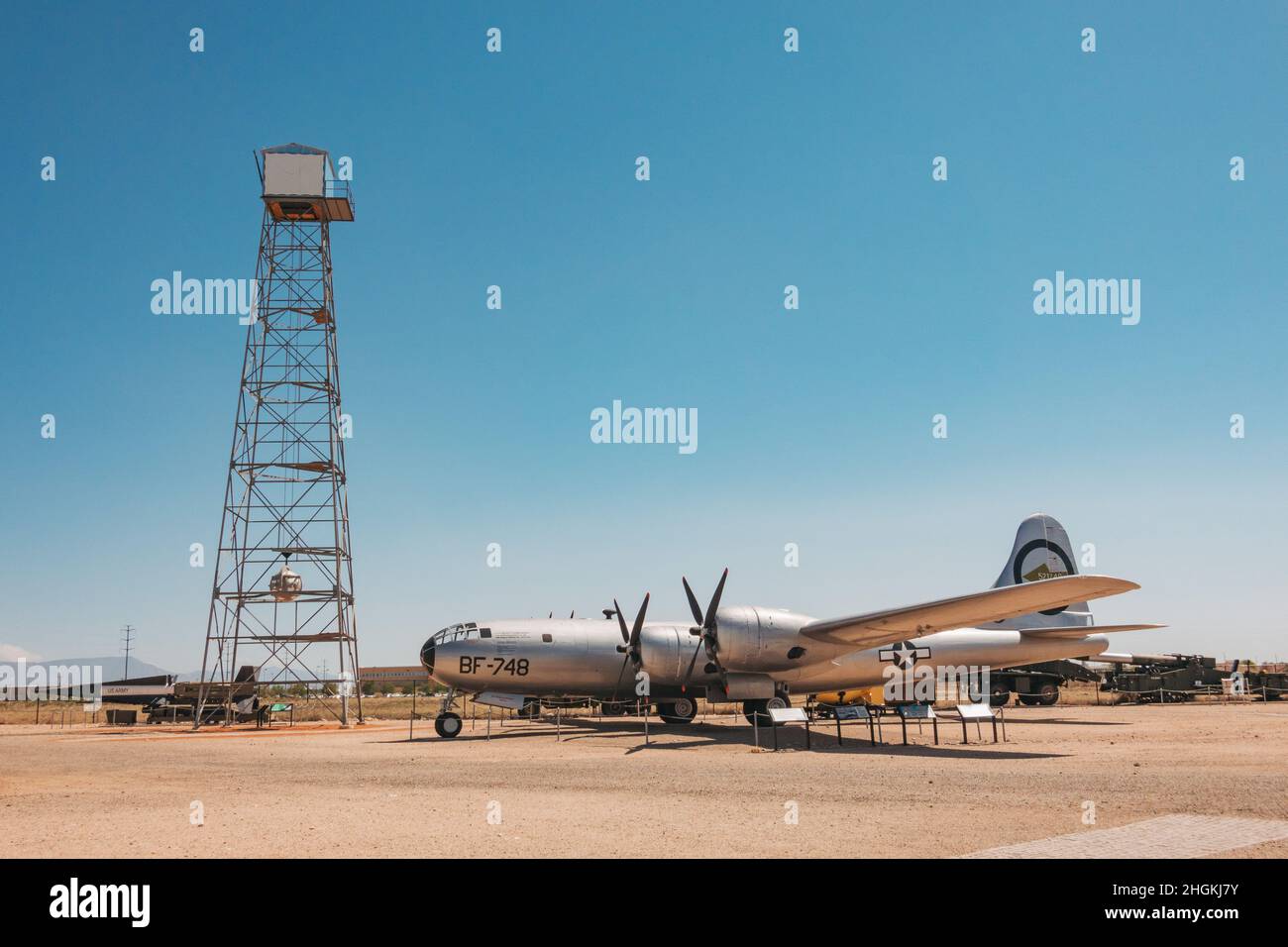 The 'Duke of Albuquerque' Boeing B-29 Superfortress airplane on display at Museum of Nuclear Science & History, New Mexico Stock Photo
