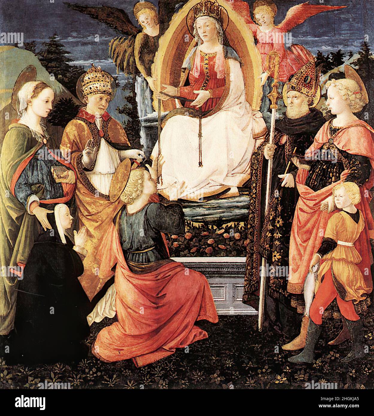 Madonna della Cintola - 1456 60 - tempera su tavola 207 x 200 cm - Lippi Filippo Stock Photo
