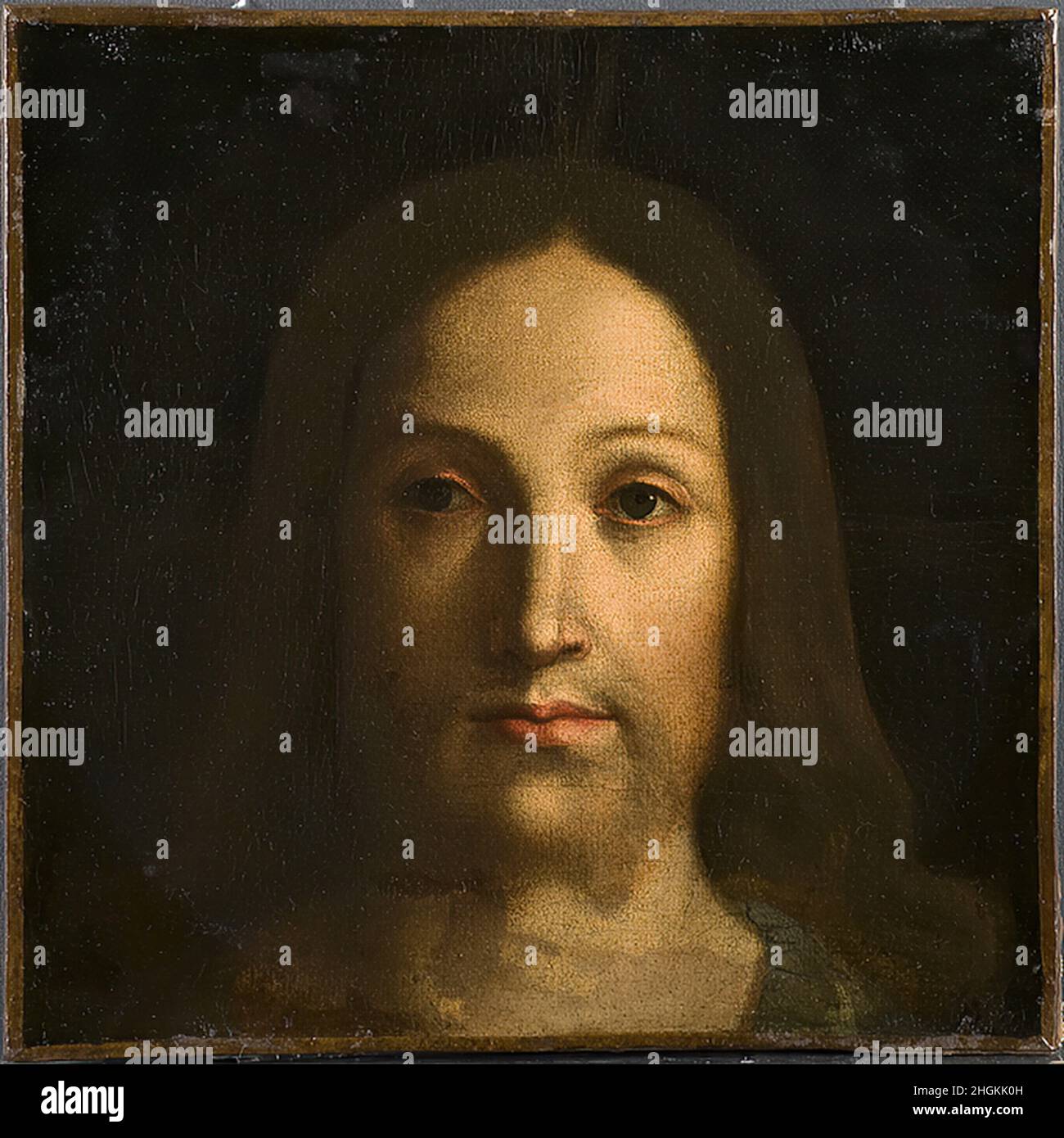 Testa di Cristo - oil on canvas - 29 x 29 cm - Bellini Giovanni Stock Photo