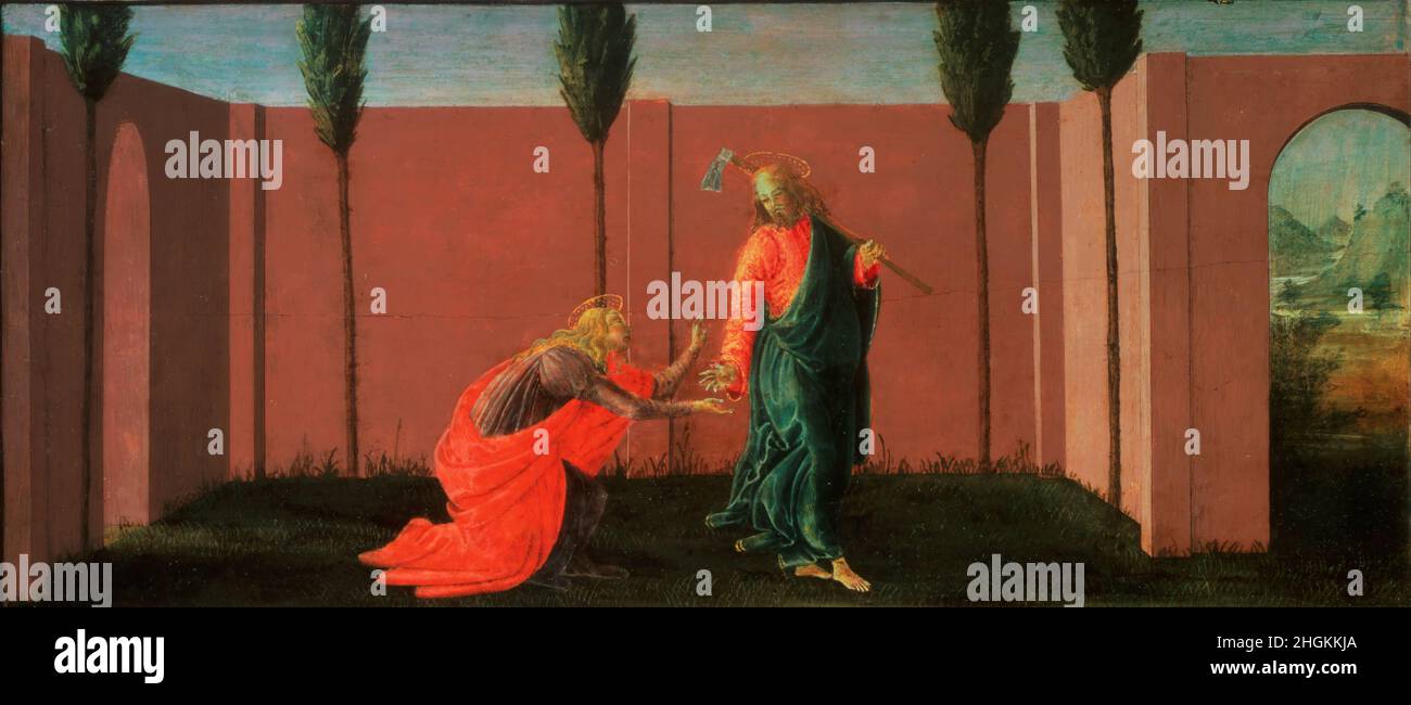 Noli me tangere - 1484 91 - tempera on canvas 19,7 x 44 cm - Botticelli Sandro Stock Photo