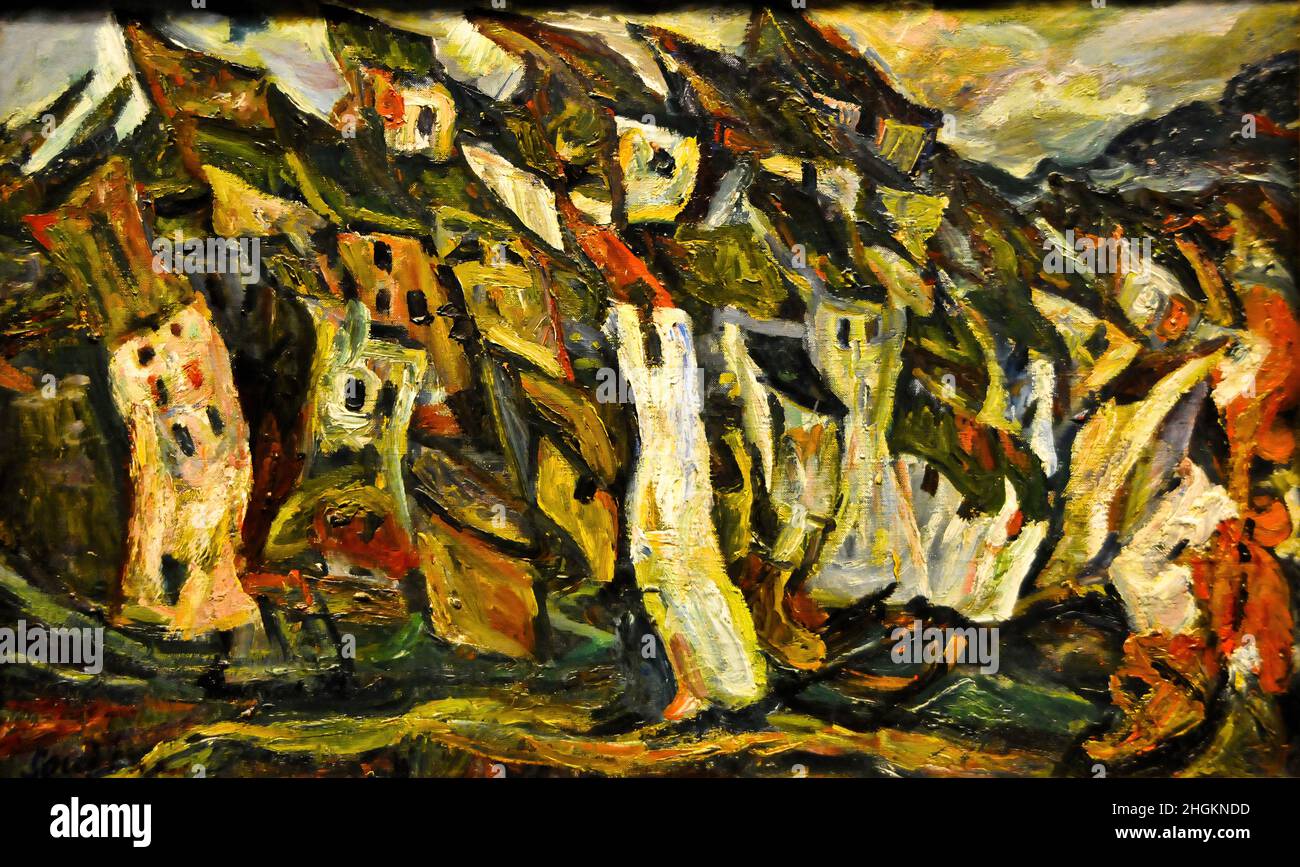 Les Maisons - 1920 21 - Oil on canvas 58 x 92 cm - Soutine Chaïm Stock Photo