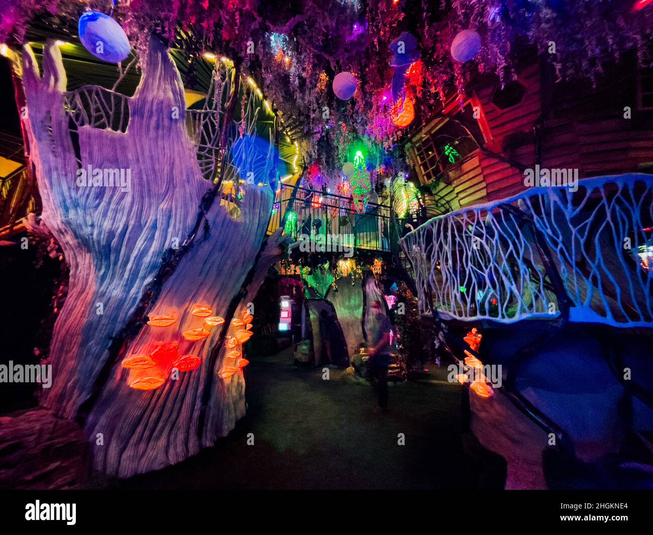 vibrant colors and patterns inside Meow Wolf, an immersive art experience in Santa Fe, New Mexico, USA Stock Photo