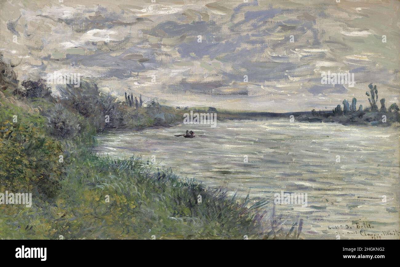 Monet Claude - Private Collection - La Seine près de Vétheuil, temps ...