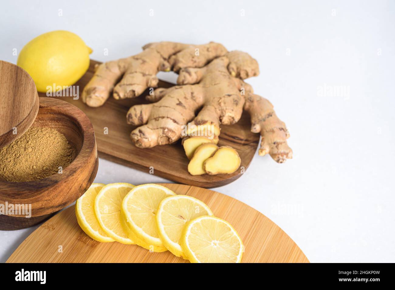 Fresh ginger root and lemons Stock Photo Alamy