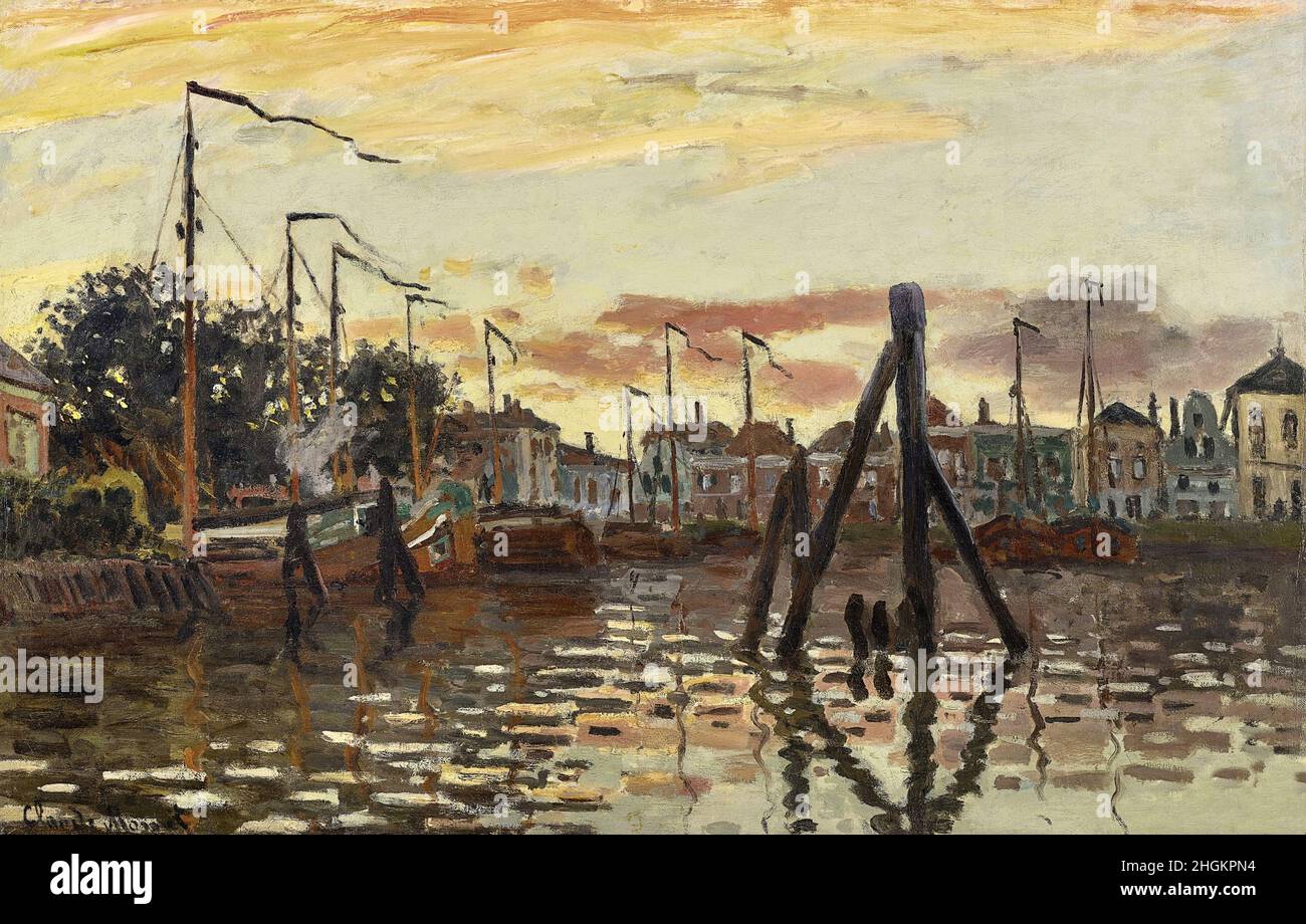 The Port of Zaandam - 1871 - Oil on canvas 47,5 x 74 cm - Monet Claude ...