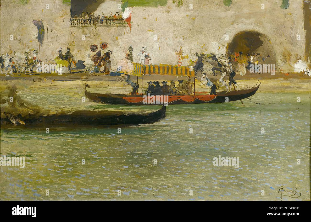 Carnevale a Chioggia - 1890 - olio su compensato 49,5 x 75,7 cm - Bianchi Mosè Stock Photo