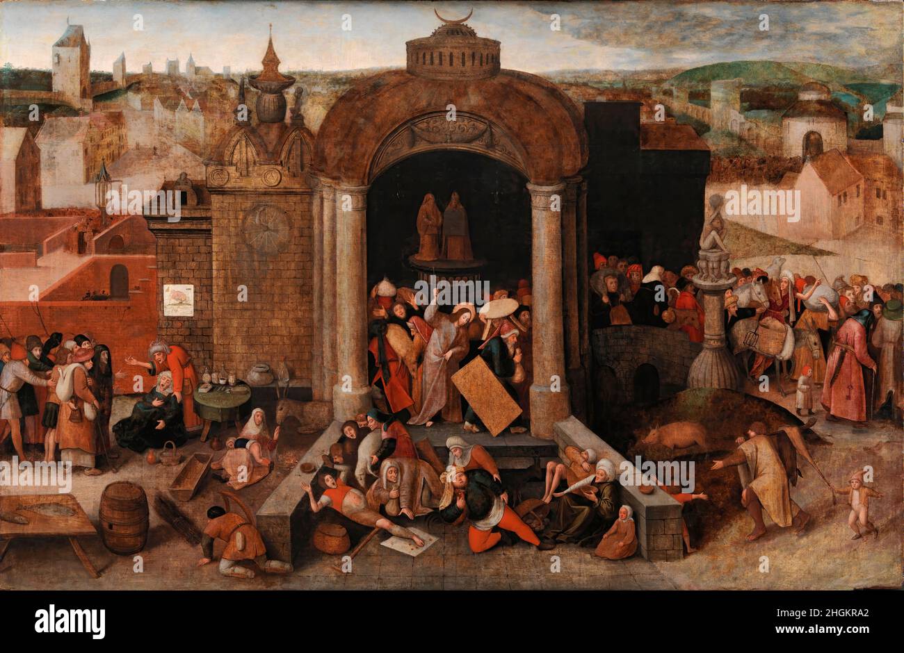 Christ driving the traders from the Temple - 1569c. - olio e tempera su ...