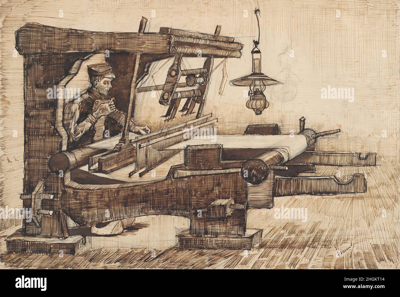 Weaver - 1884 - matita, penna e inchiostro on carta 27,2 x 40,3 cm - Van Gogh Vincent Stock Photo