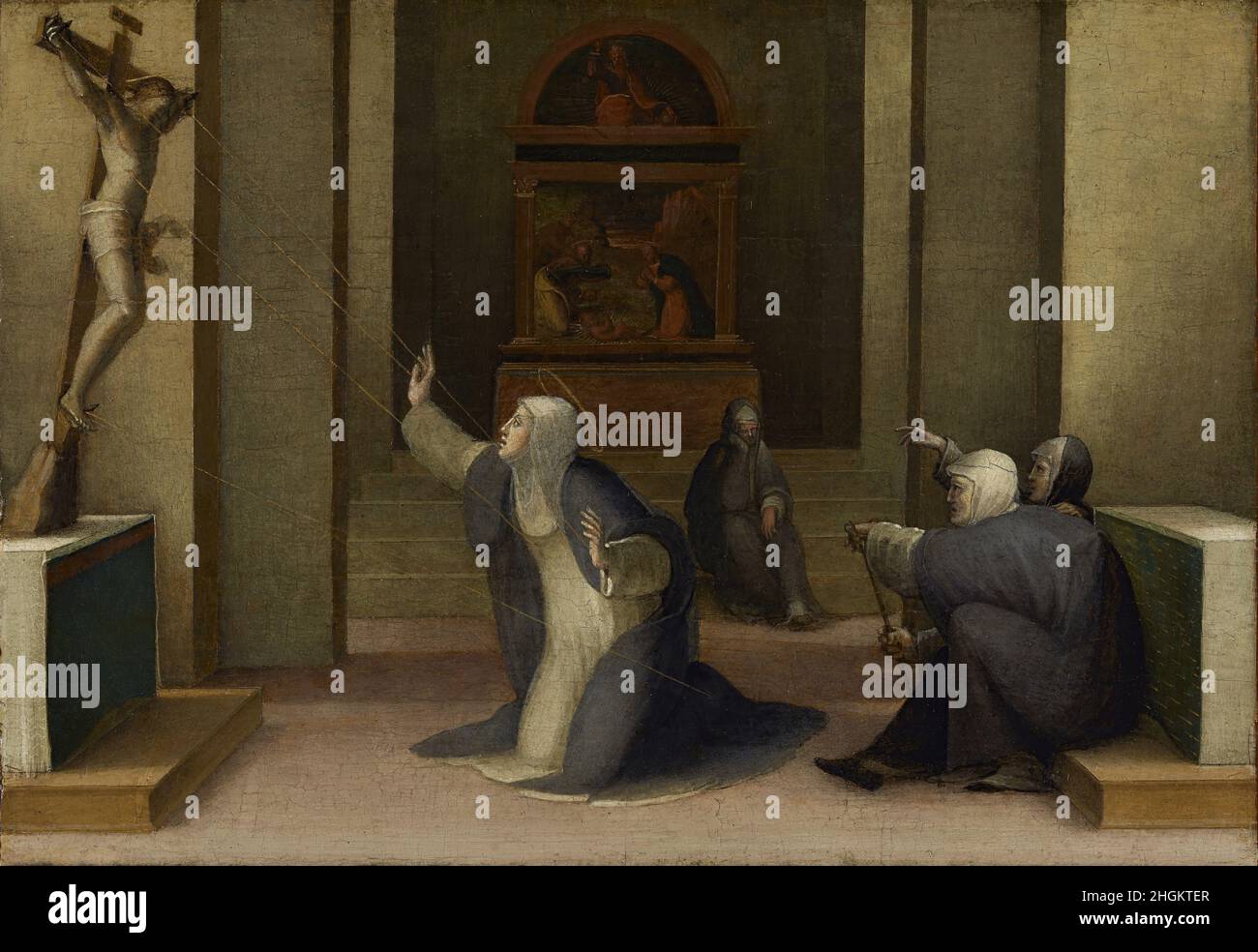 Saint Catherine of Siena Receiving the Stigmata - olio e foglia d'oro ...