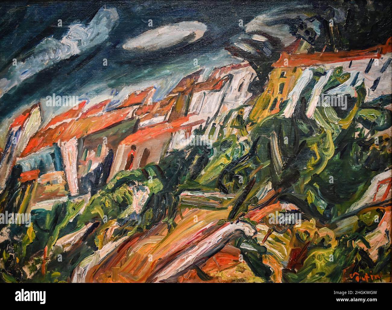 View of Céret - 1920 21 - Oil on canvas 54 x 73 cm - Soutine Chaïm Stock Photo