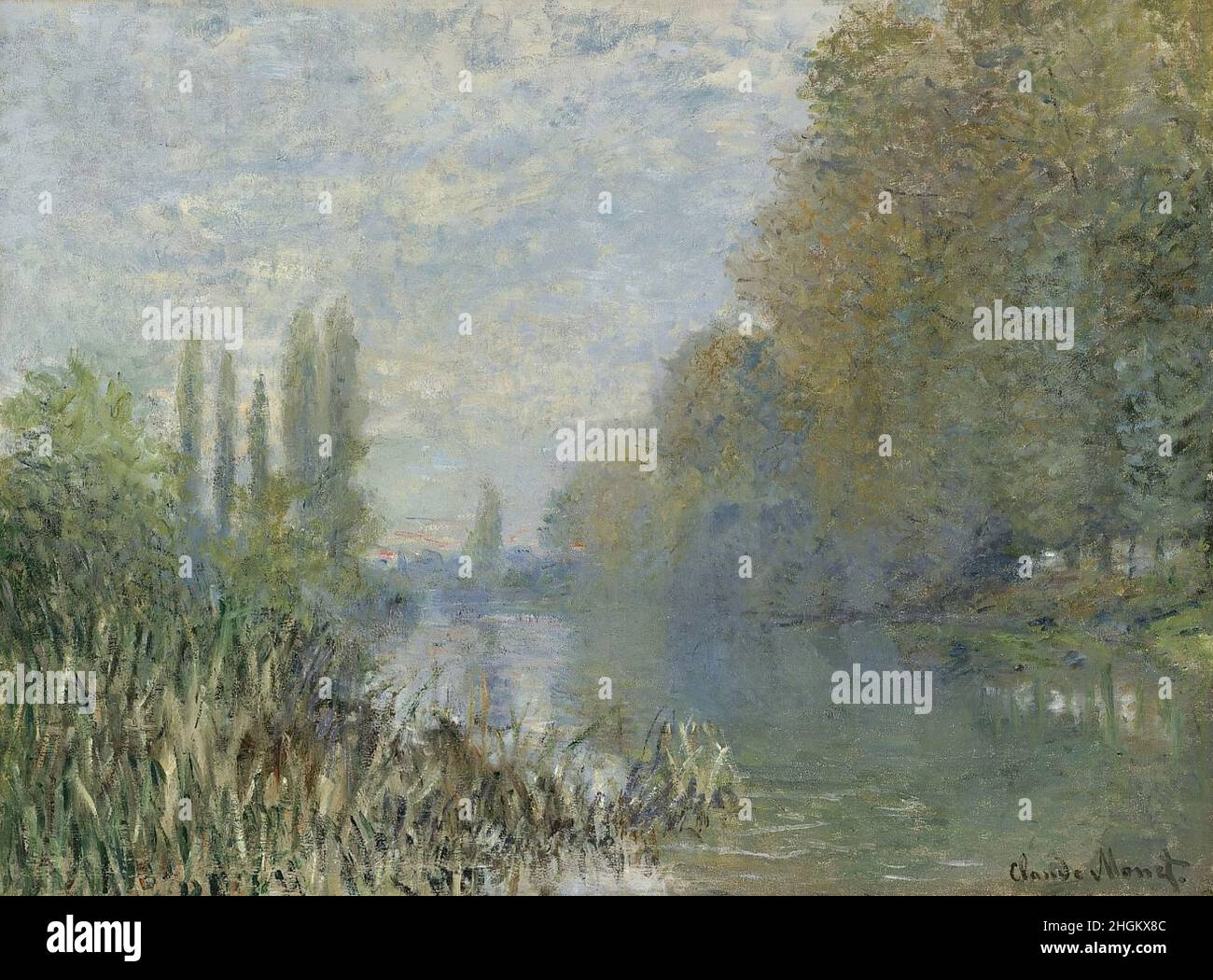 Monet Claude - Private Collection - The Banks of The Seine in Autumn ...