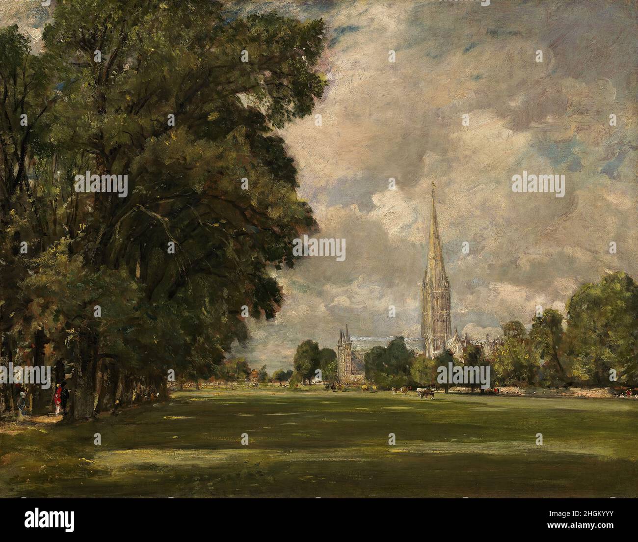 Salisbury Cathedral from Lower March Close - 1820 - oil on canvas 73 x 91 cm -  00001Constable John Stock Photo