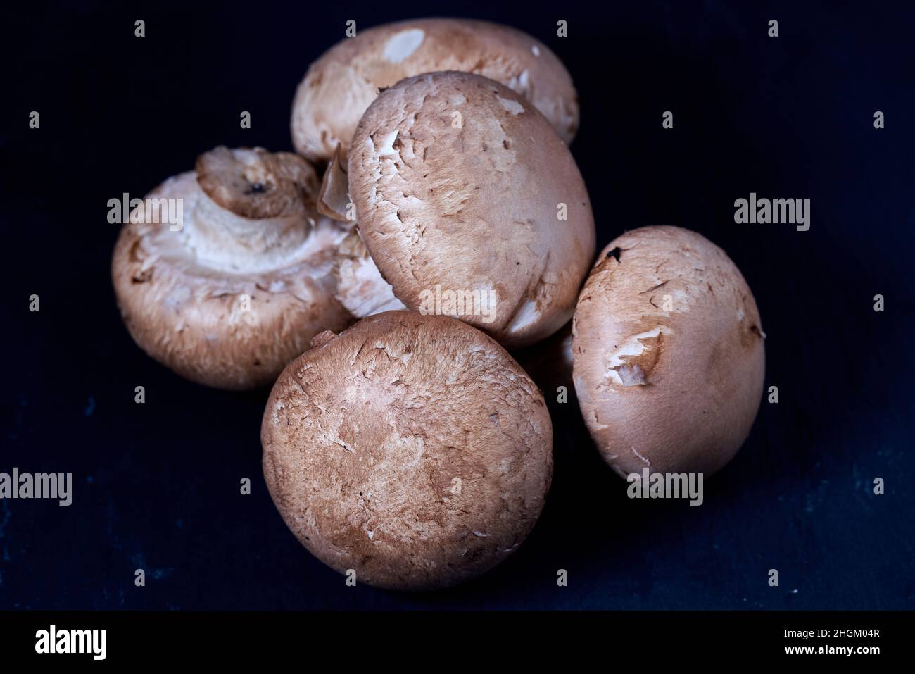 portobello mushrooms for a healthy meal. Stock Photo