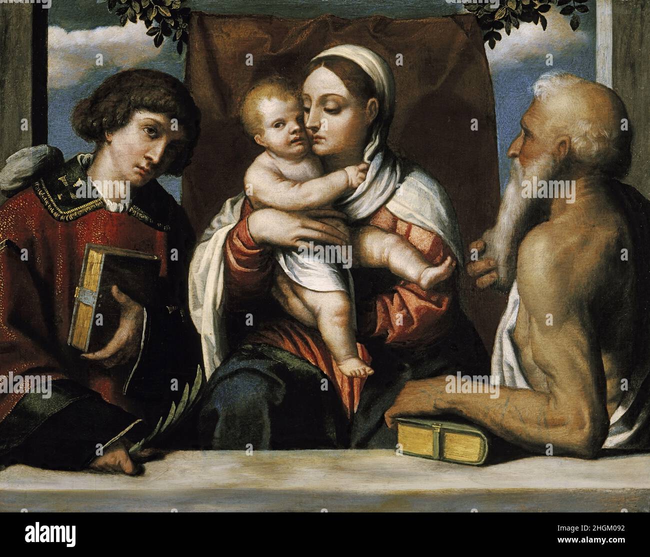 Madonna and child with saint jerome hi-res stock photography and images ...