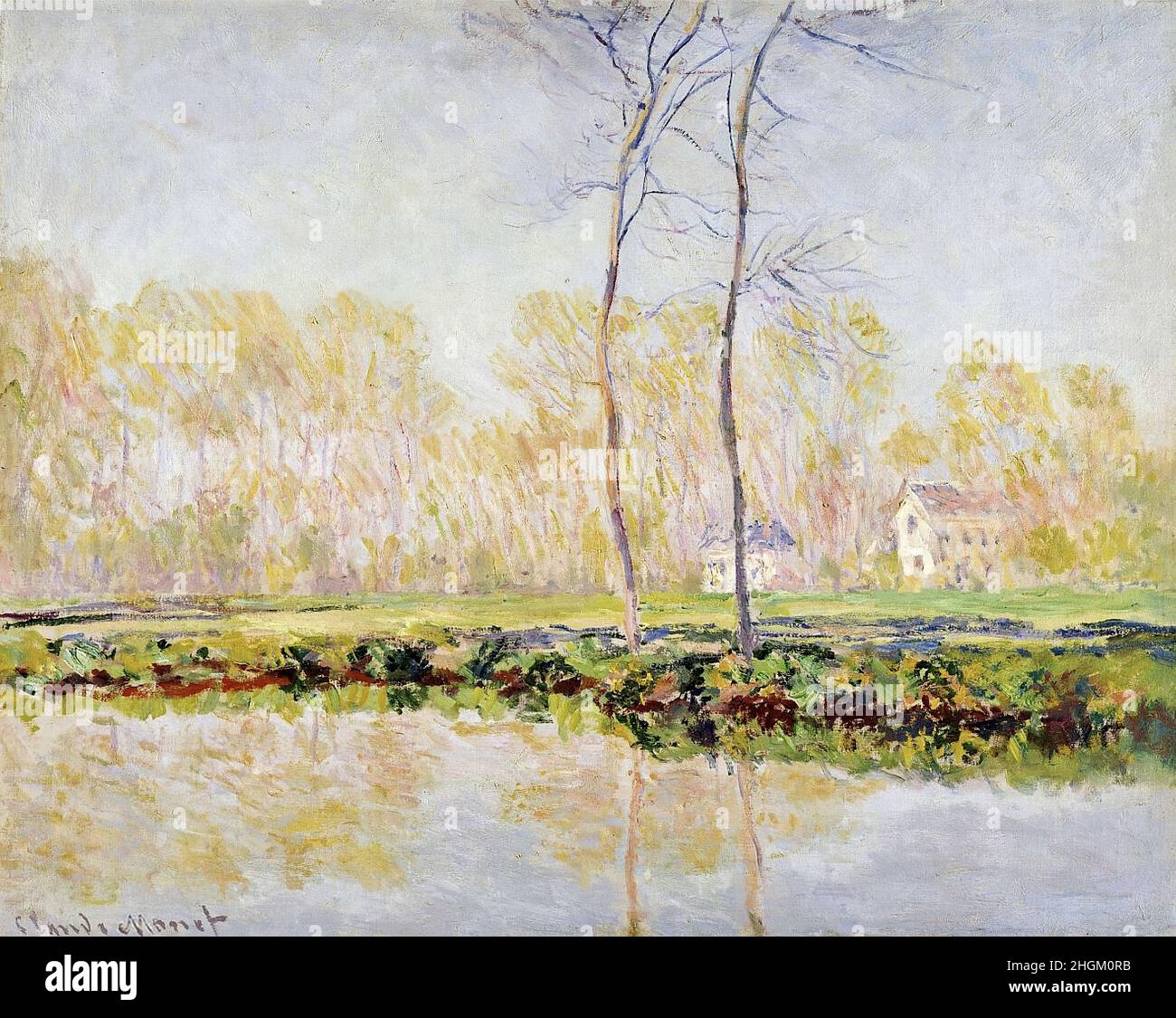 Monet Claude - Private Collection - The banks of the river Epte at ...