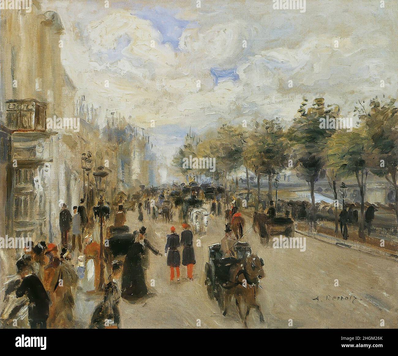 Renoir Auguste - Private Collection - Paris, le quai Malaquais - 1874c. - Oil on canvas 38 x 46 cm Stock Photo