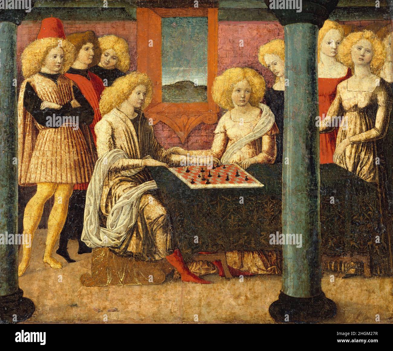 The Chess Players - 1475c. - tempera su tavola 33,3 x 40,3 cm - Da Verona Liberale Stock Photo