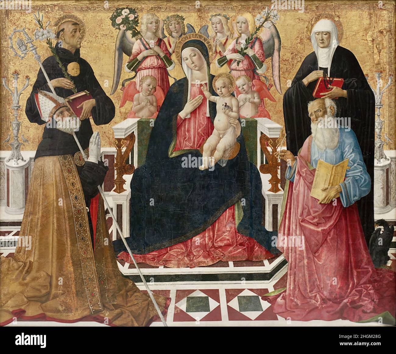 Madonna and Child with Saints Nicholas of Tolentino, Monica, Augustine ...