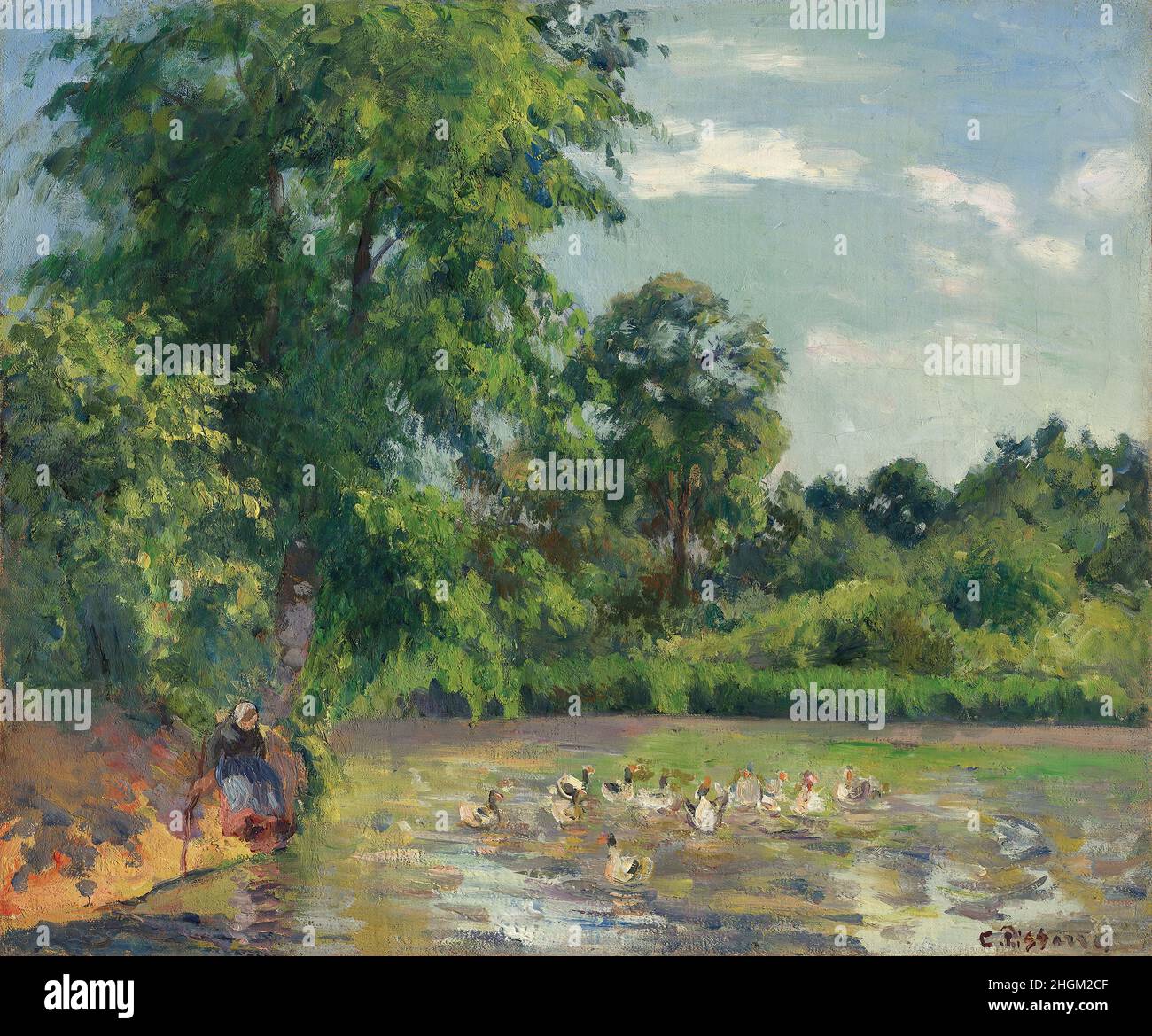 Camille Pissarro、L'ETANG DE MONTFOUCAULT The Pond at Montfoucault; L'Etang De Montfoucault, 1874