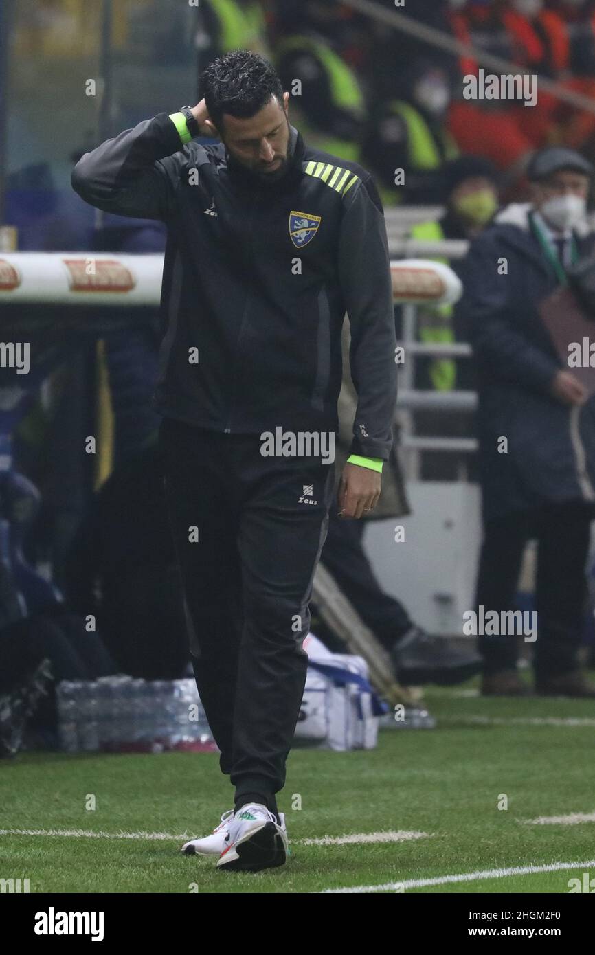 Parma, Italy. 21st Jan, 2022. Fabio Grosso head coach of FROSINONE