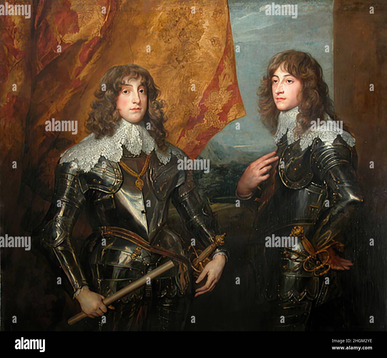 Ritratto di Carlo Ludovico e Rupert, principi palatini 1637 Oil on