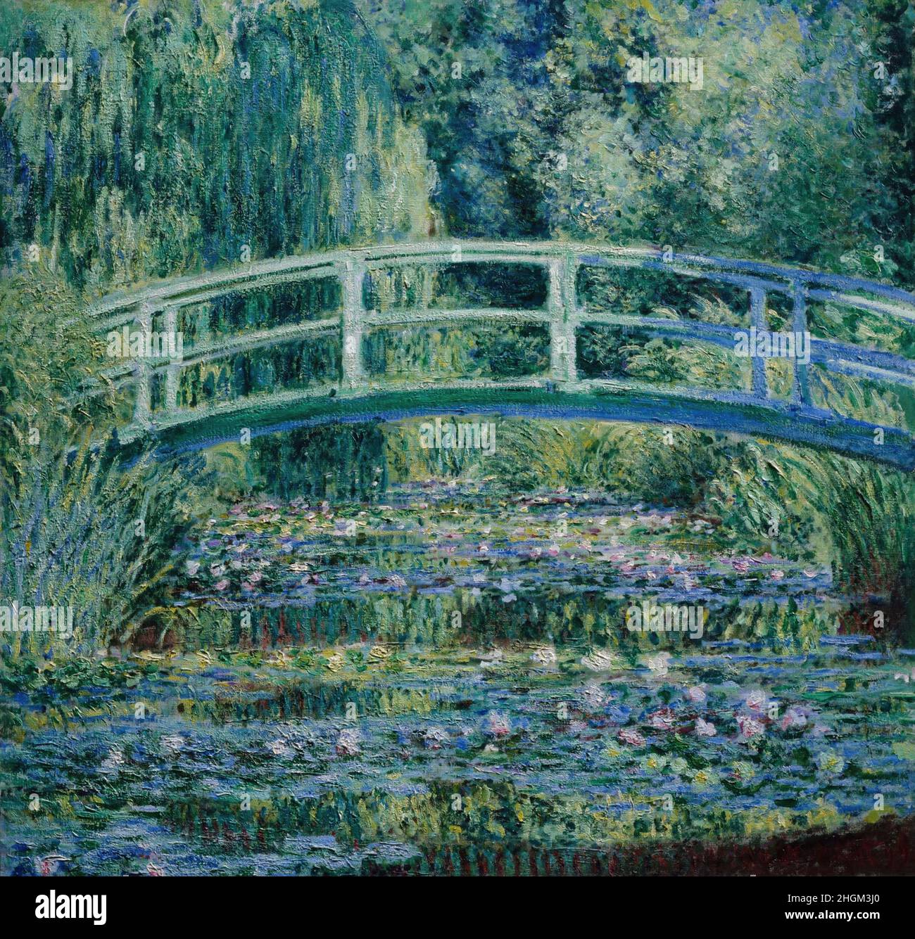 Painting water lilies japanese bridge hi-res stock photography and