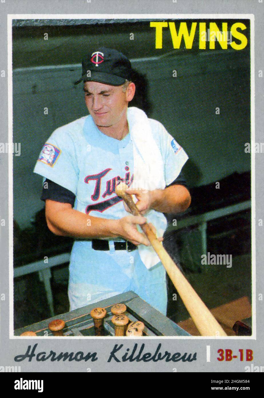 Harmon Killebrew 1970 Topps baseball card with the Minnesota Twins. Stock Photo