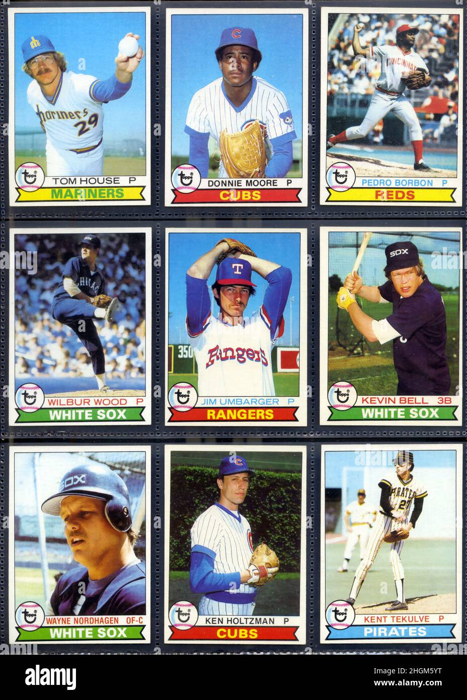 Collection of 1979 Topps baseball cards in sleeved page Stock Photo - Alamy