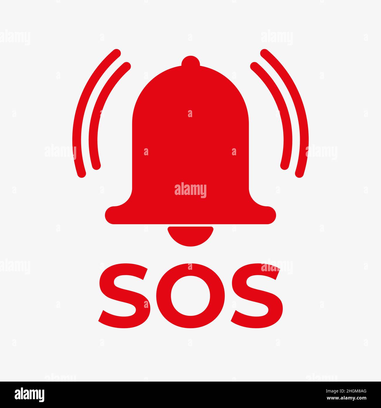 SOS bell red vector icon. Alarm bell symbol Stock Vector Image & Art