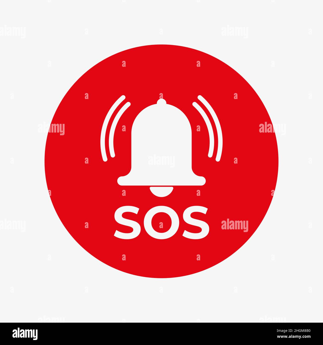 SOS bell in red circle vector icon. Alarm bell Stock Vector Image & Art