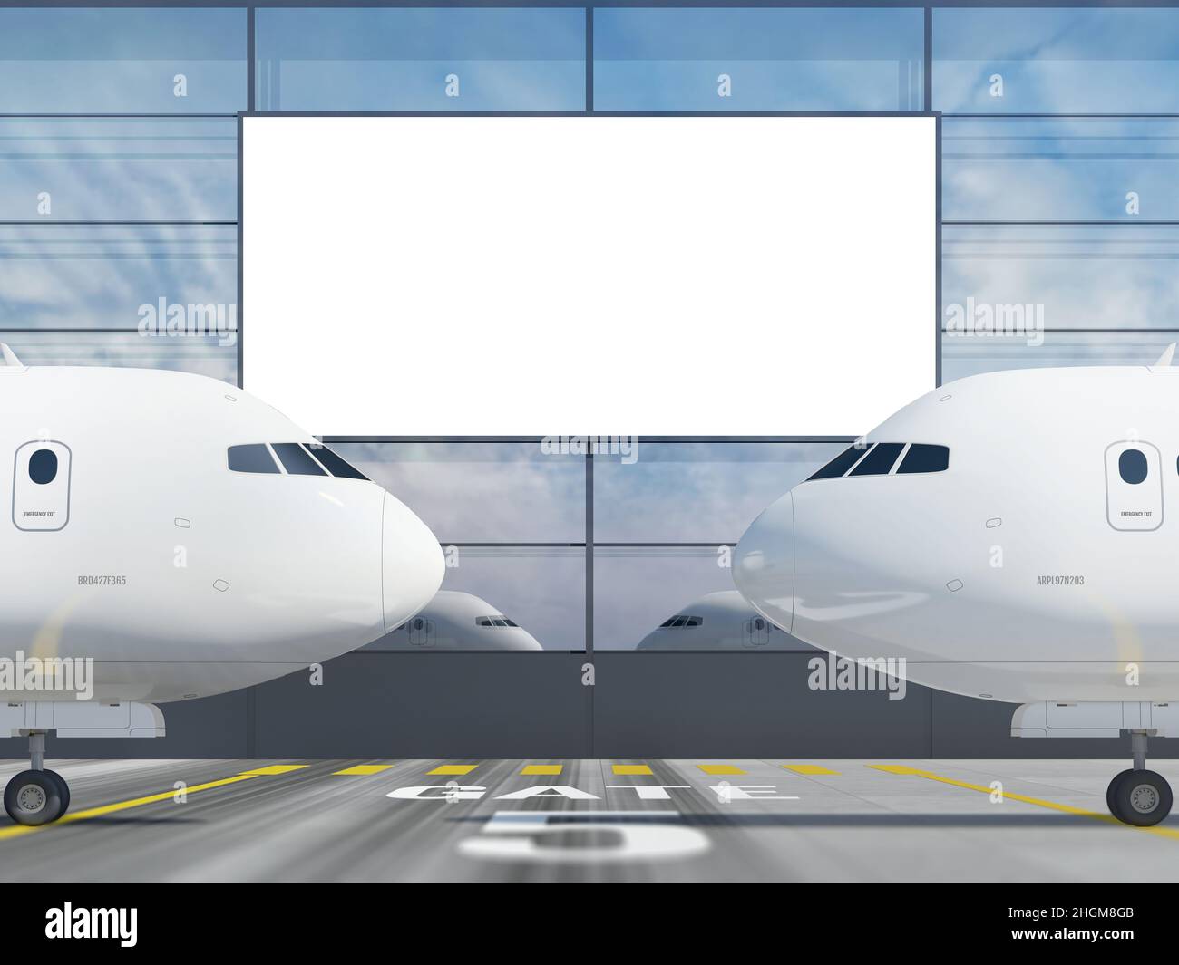 Aviation advertising, illustration Stock Photo