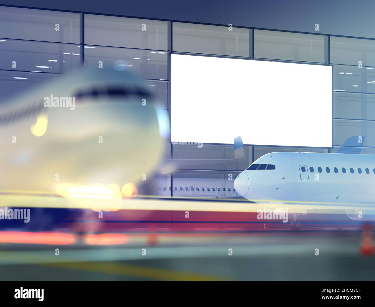 Aviation advertising, illustration Stock Photo