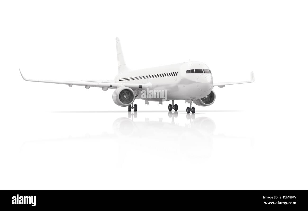 Passenger turbojet aeroplane, illustration Stock Photo