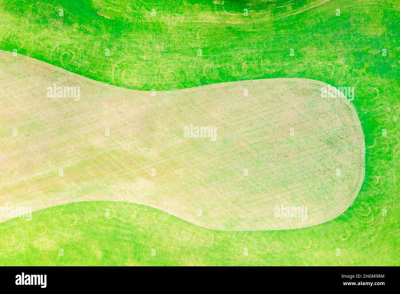 Aerial view of green lawn on golf course. Stock Photo