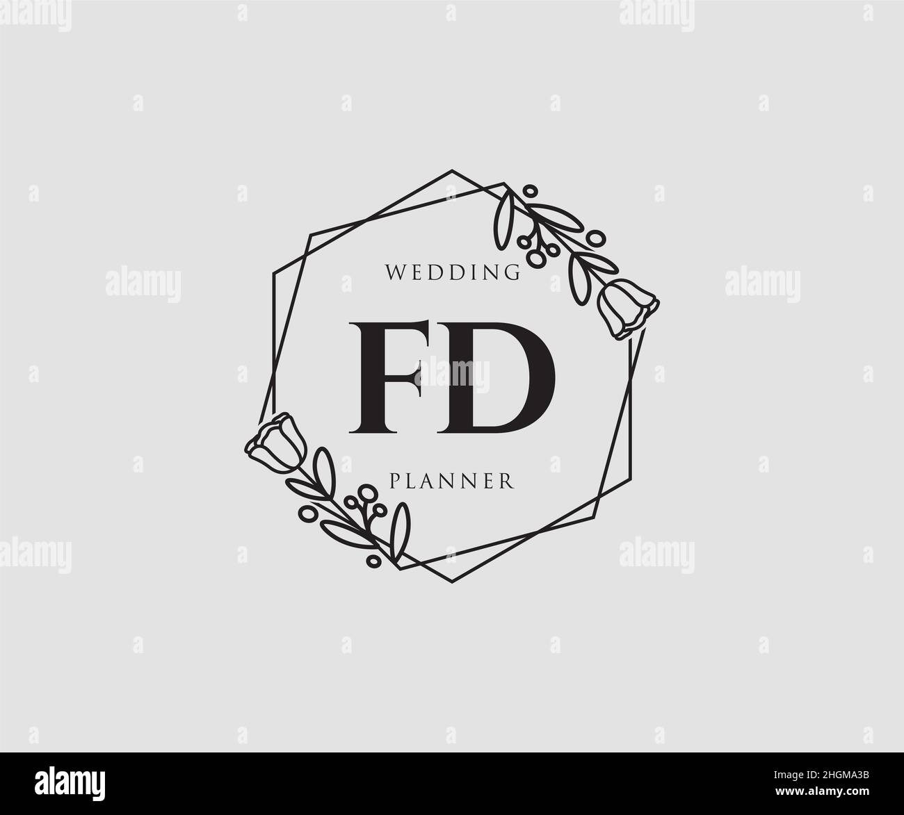 FD feminine logo. Usable for Nature, Salon, Spa, Cosmetic and Beauty ...