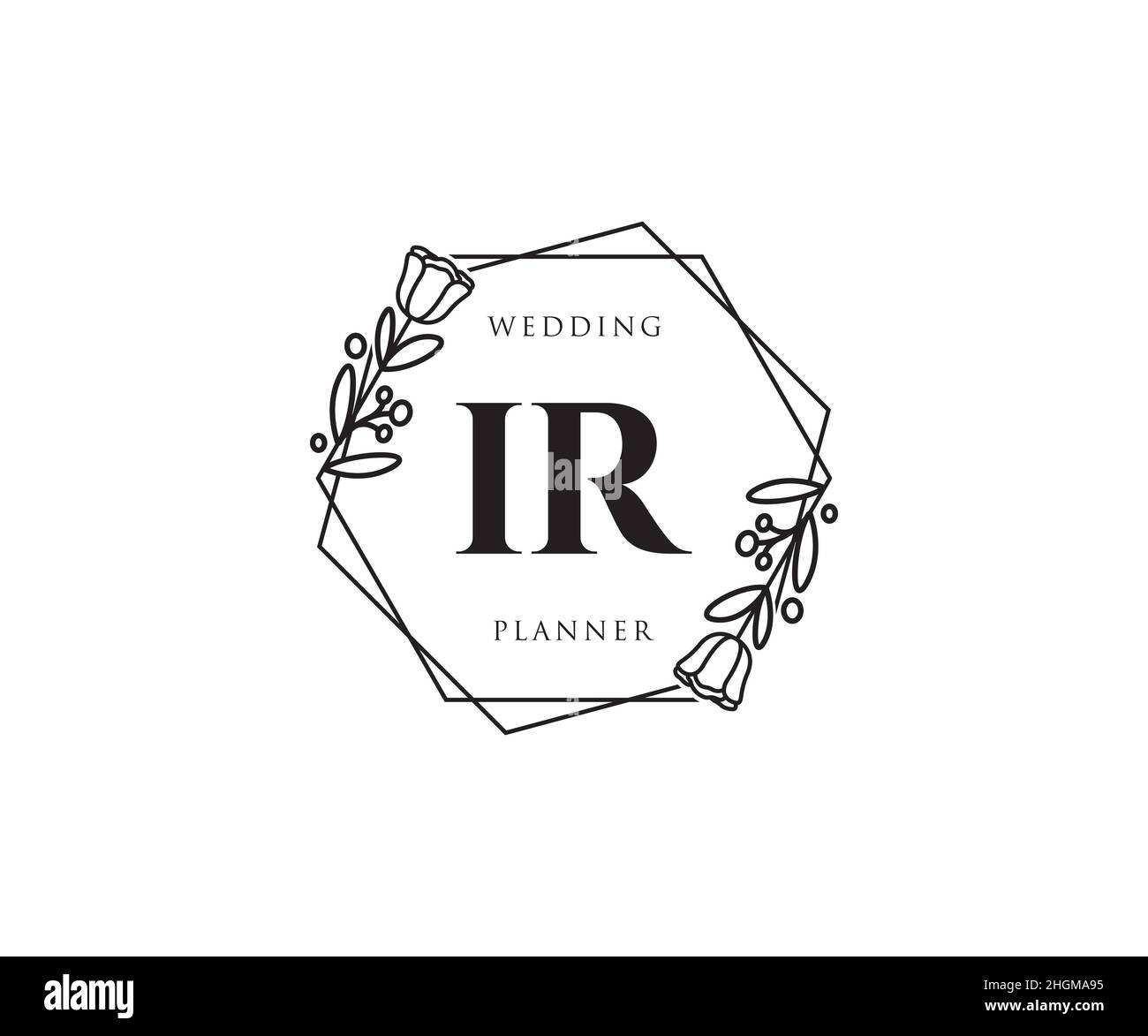 IR feminine logo. Usable for Nature, Salon, Spa, Cosmetic and Beauty Logos. Flat Vector Logo Design Template Element. Stock Vector