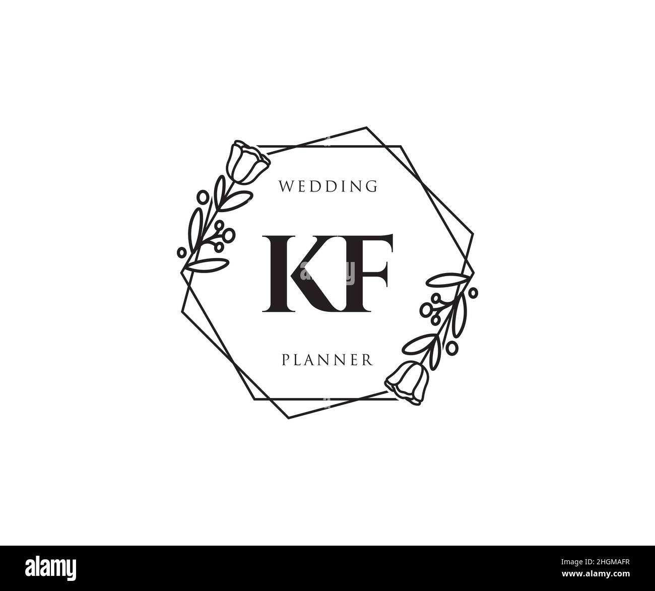 KF feminine logo. Usable for Nature, Salon, Spa, Cosmetic and Beauty ...