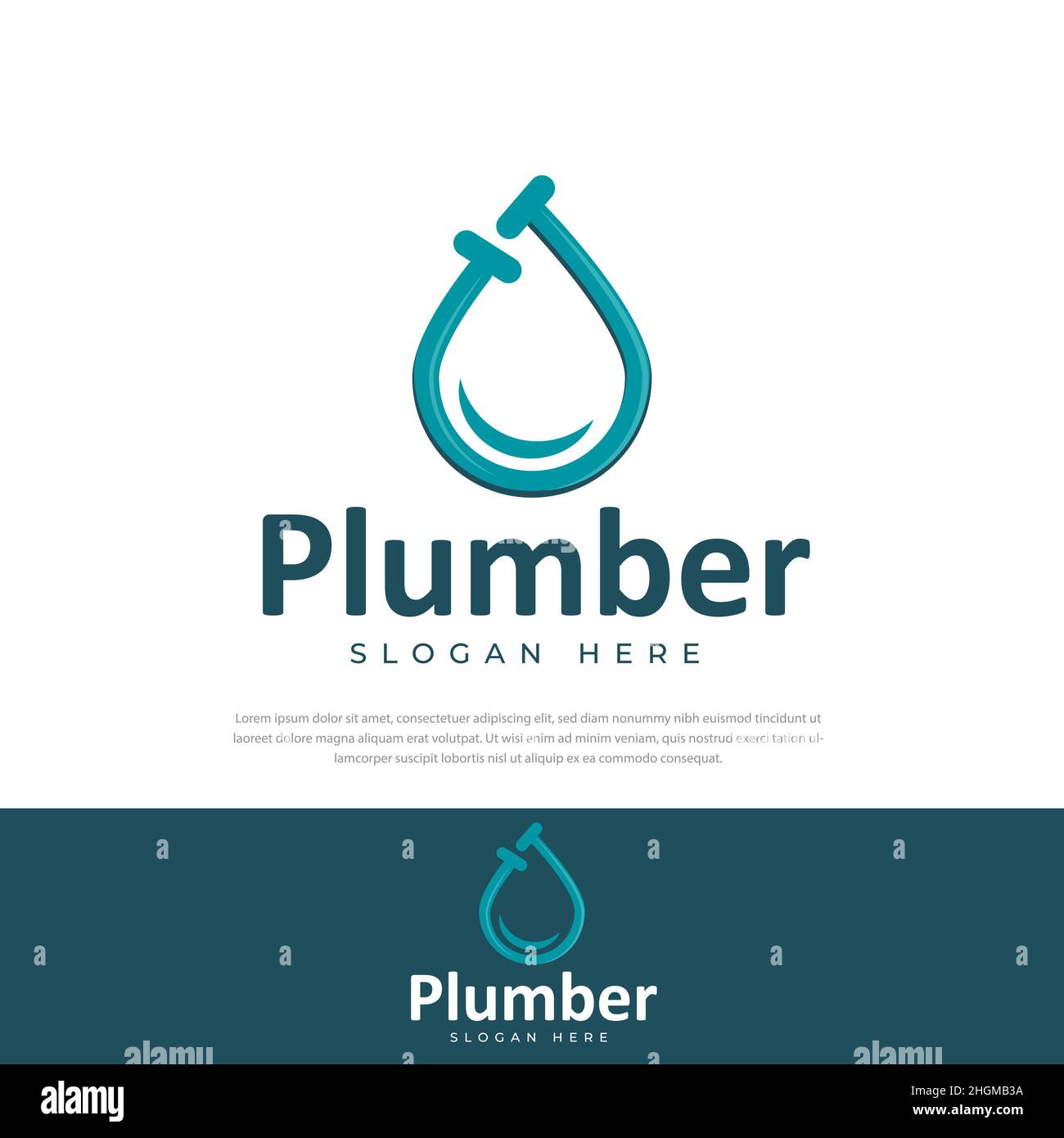 Plumbing logo design Company vector design template, symbol, icon Stock Vector