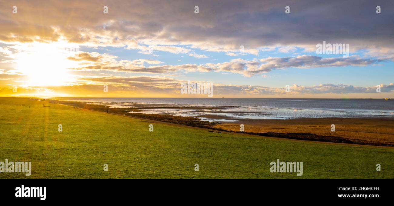 North Frisia in Germany at the Wadden Sea Stock Photo