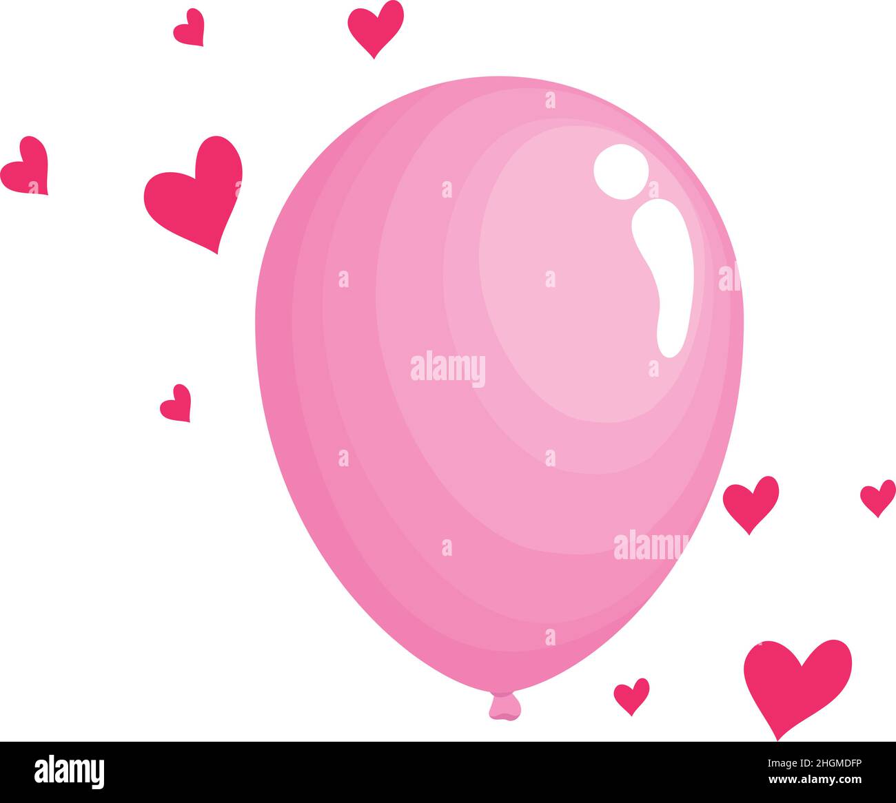 pink balloon helium with hearts Stock Vector Image & Art - Alamy