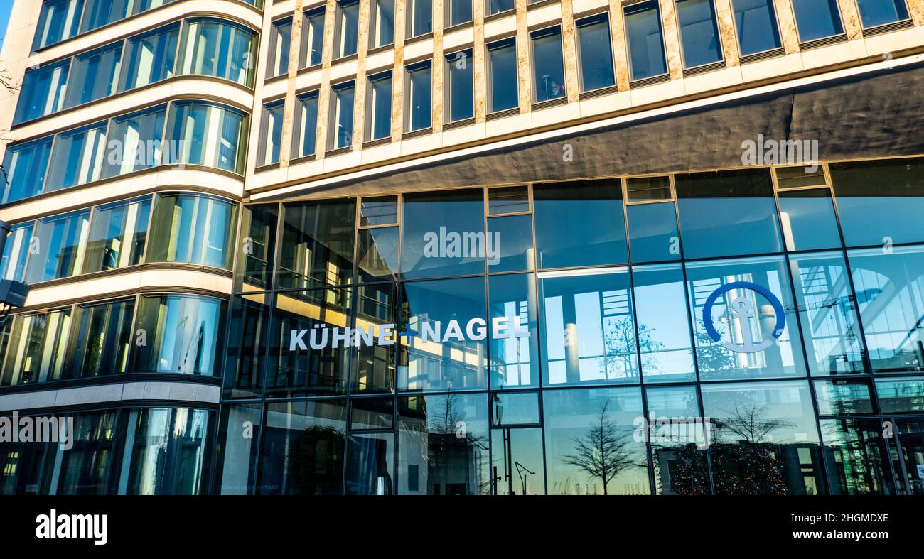 Kuhne and Nagel Company ini Hamburg - CITY OF HAMBURG, GERMANY - DECEMBER 21, 2021 Stock Photo