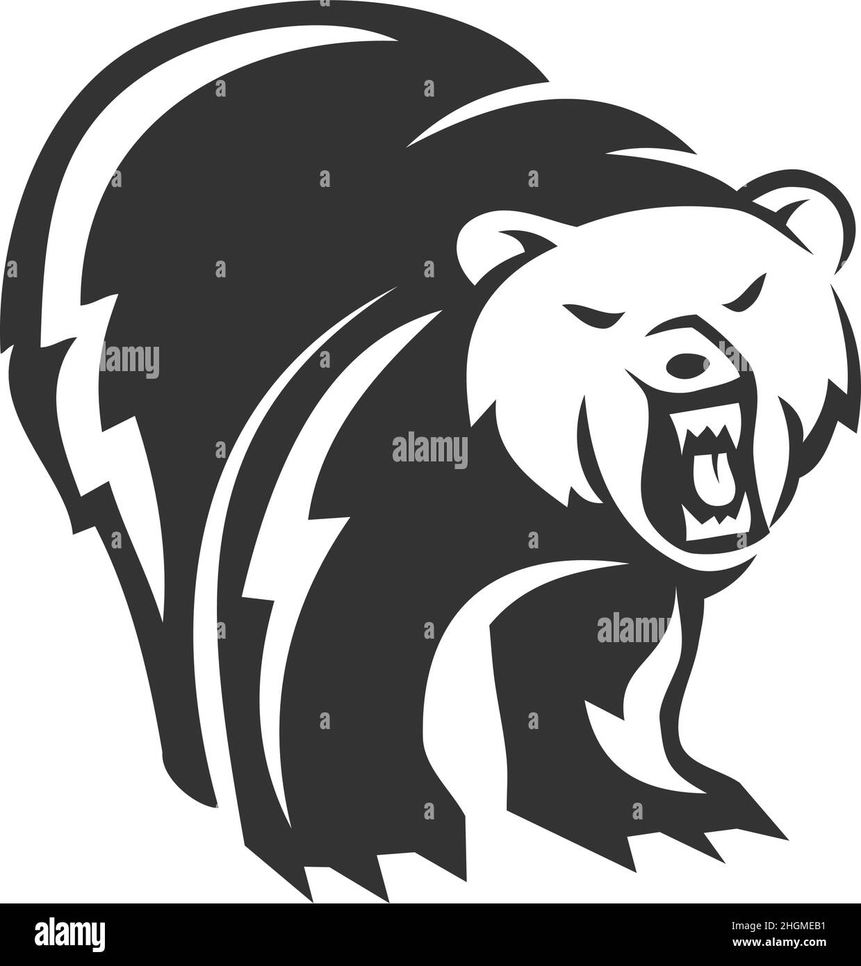 Bear Angry Icon Illustration Brand Identity Stock Vector