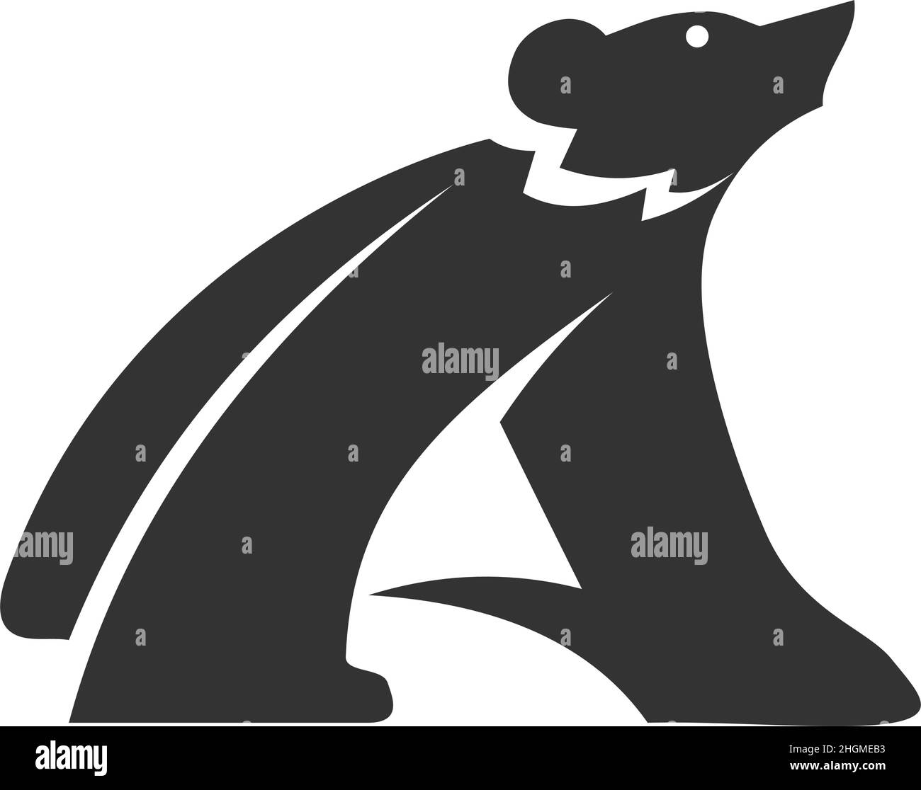 Bear Standing Letter A Icon Illustration Brand Identity Stock Vector