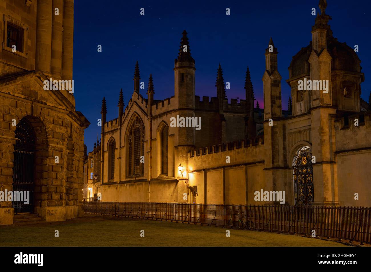 All Souls College from Radcliffe Square in the early morning in january. Oxford, Oxfordshire, England Stock Photo