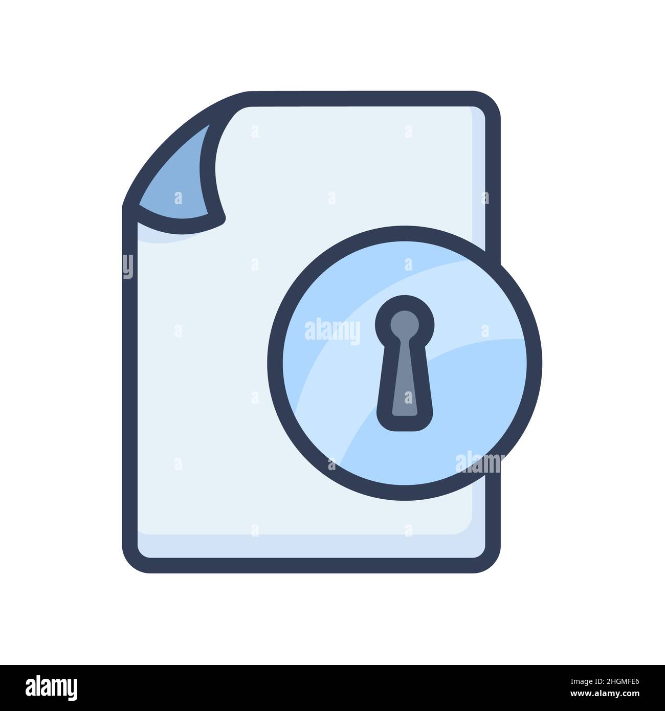 encrypted document file paper page password single isolated icon with ...