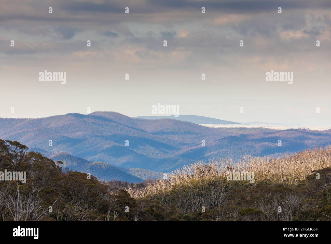 Photograph of Dead Horse Gap in the Snowy Mountains in New South Wales in Australia Stock Photo