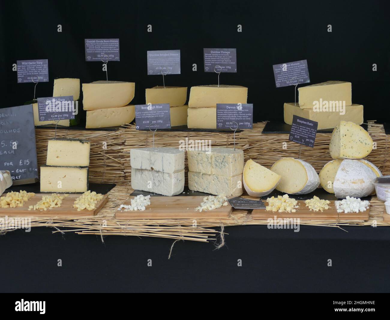 English cheeses from the Westcountry Stock Photo