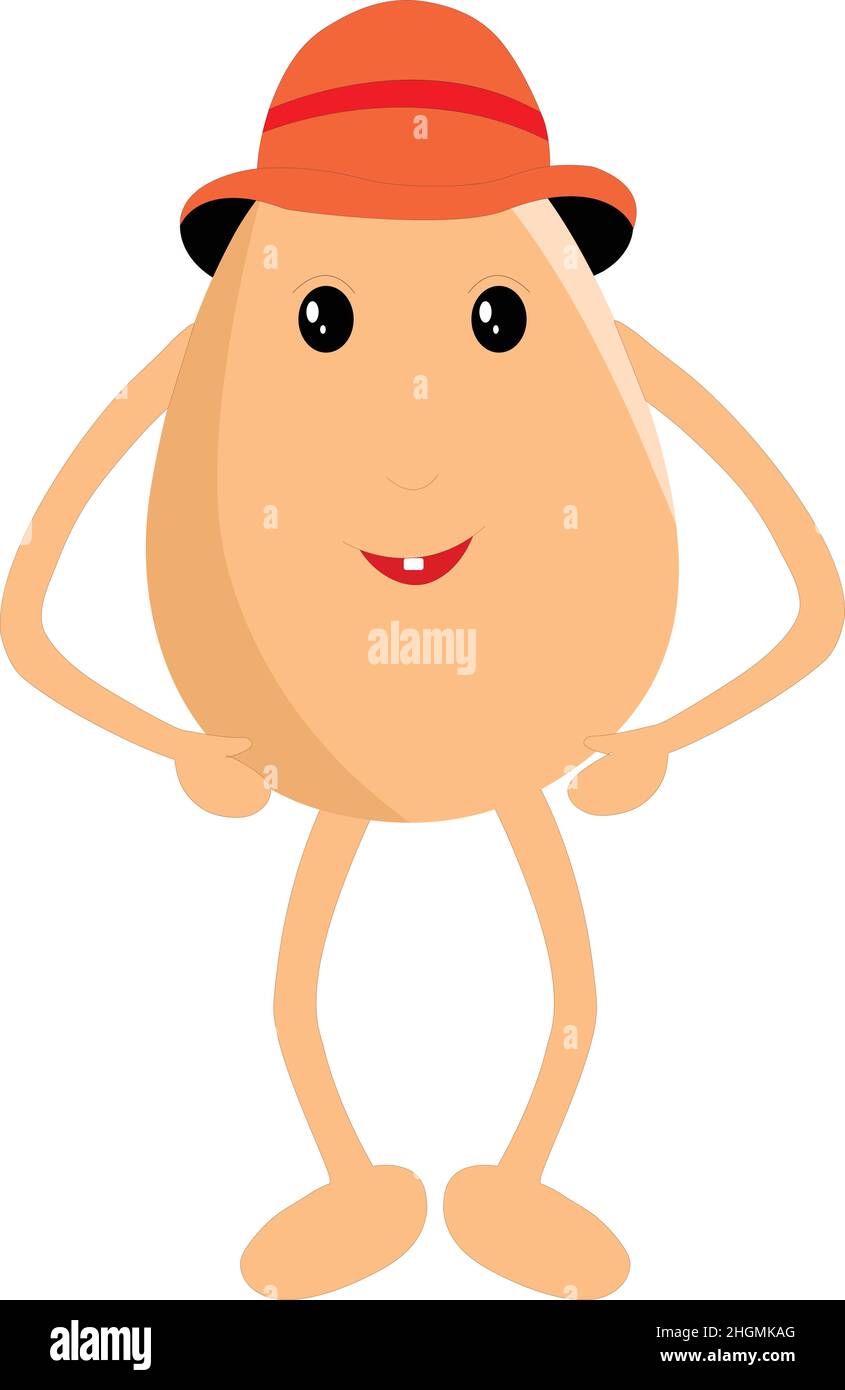 Stylish Egg Cartoon wearing a hat vector illustration Stock Vector ...
