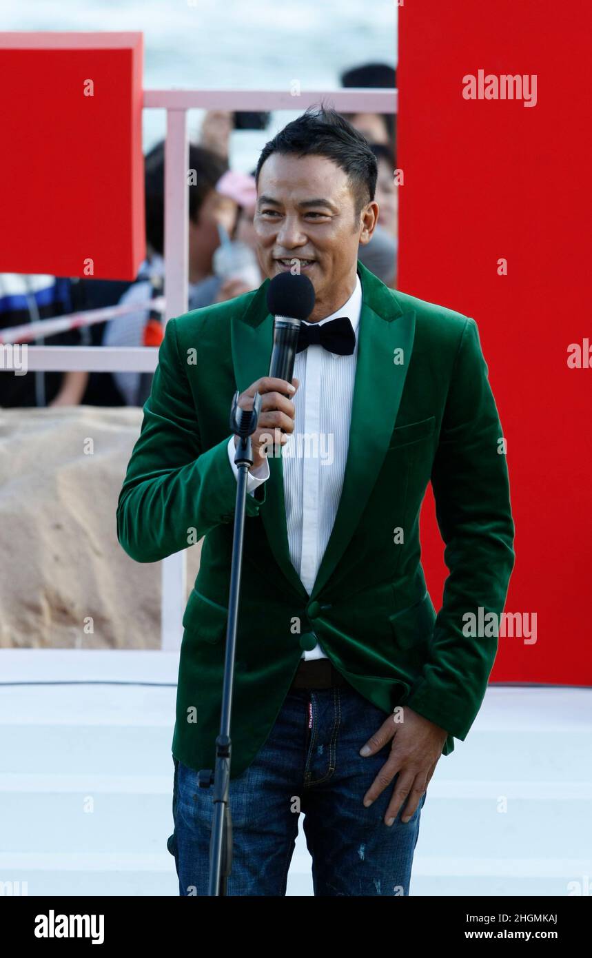 October 7, 2012 - Busan, South Korea : Actor Simon Yam attend their film 'The Tieves' Open Stage event during the 17th Busan International Film Festival Open Talk at the BIFF Village in Haeundae sea shore. (Ryu Seung-il / Polaris) Stock Photo