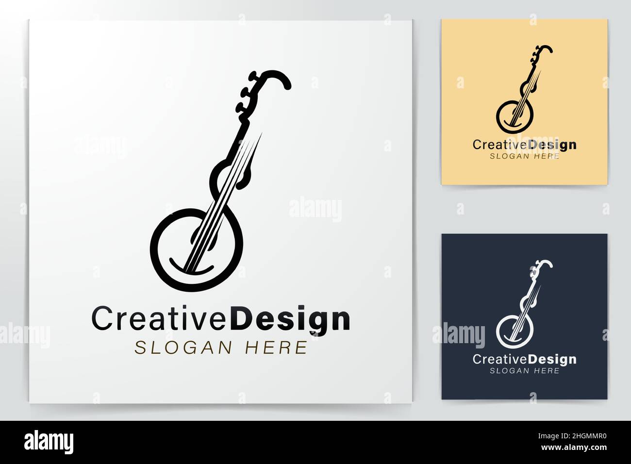 アート・デザイン・音楽 LETTERE SEGRETE Letter S Guitar Logo Vector Illustration Stock Vector